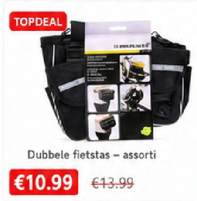 Dubbele fietstas - assorti