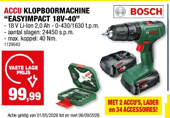 ACCU KLOPBOORMACHINE “EASYIMPACT 18V-40”