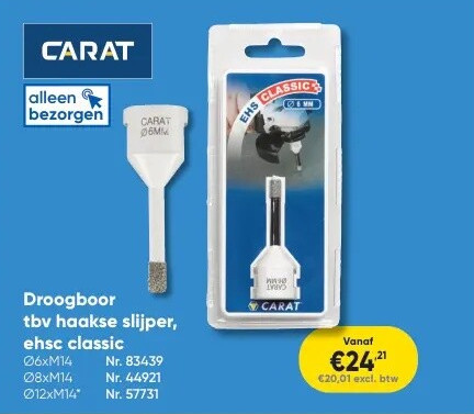 Droogboor tbv haakse slijper, ehsc classic 06xM14 Nr. 83439 08xM14 Nr. 44921 012xM14 Nr. 57731