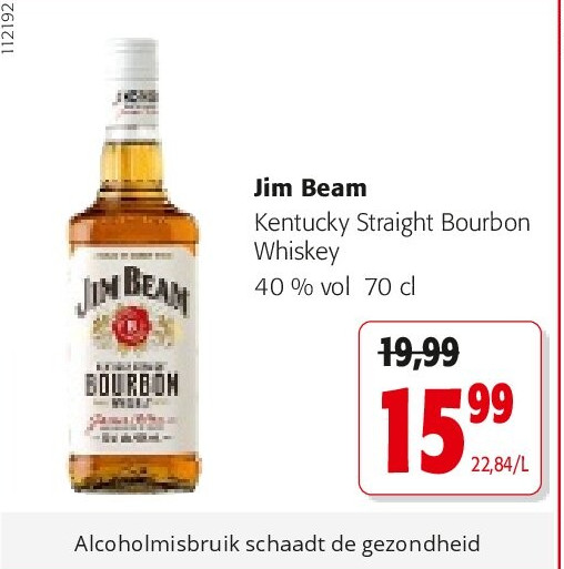 Jim Beam Kentucky Straight Bourbon Whiskey 40 % vol 70 cl