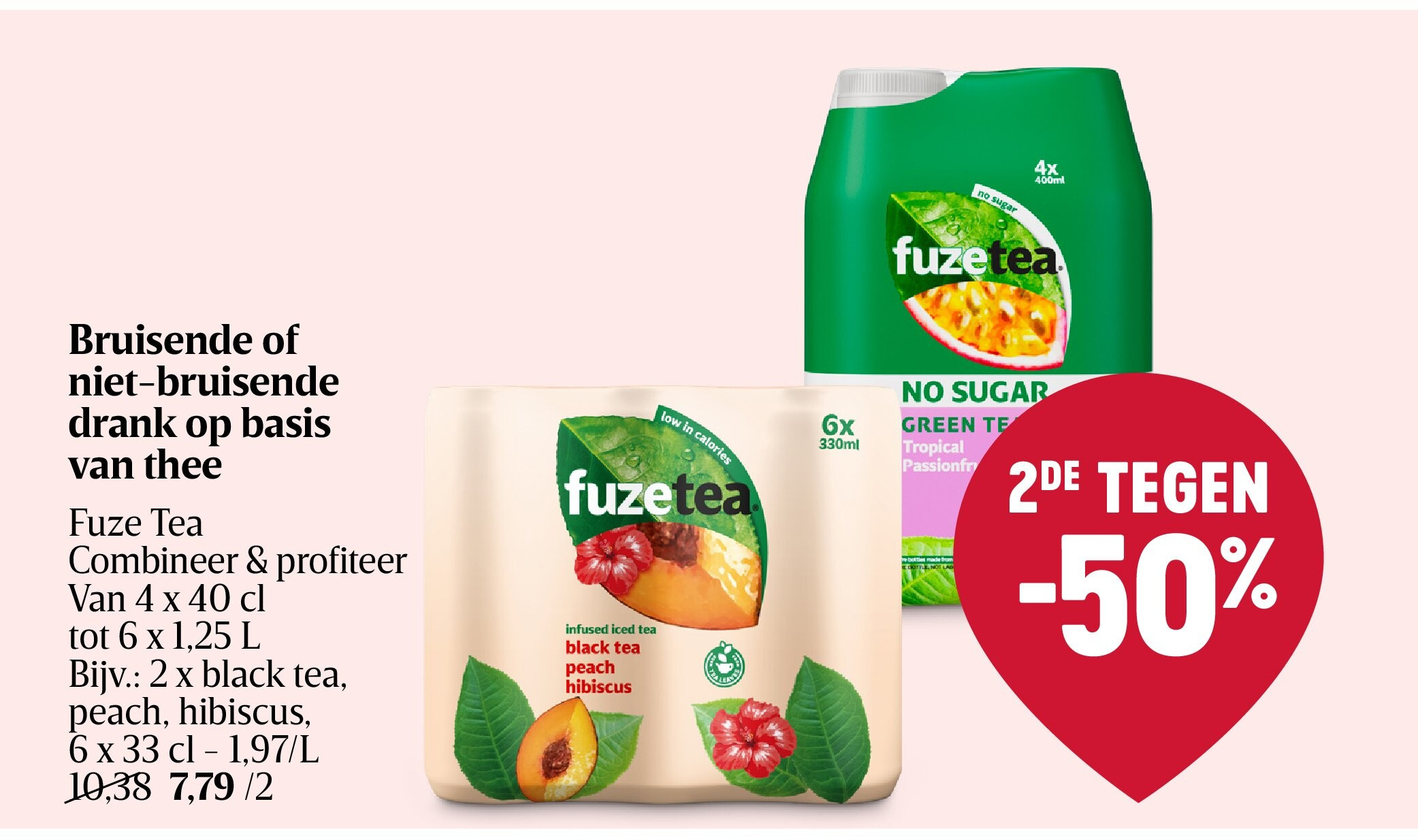 Bruisende of niet-bruisende drank op basis van thee