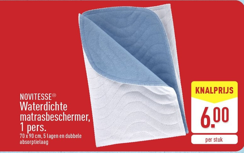 Waterdichte matrasbeschermer, 1pers.