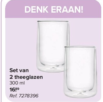 Set van 2 theeglazen