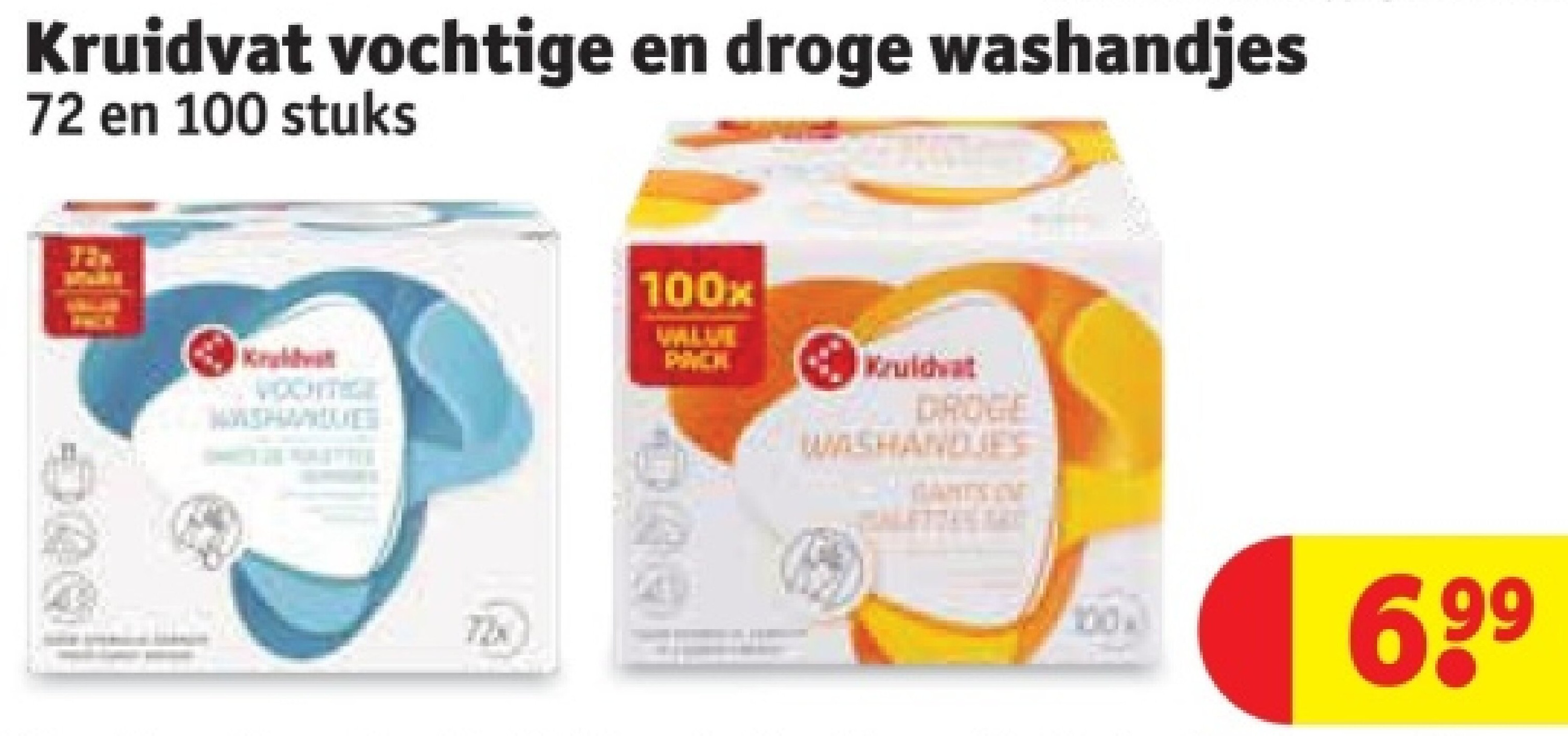 Kruidvat vochtige en droge washandjes