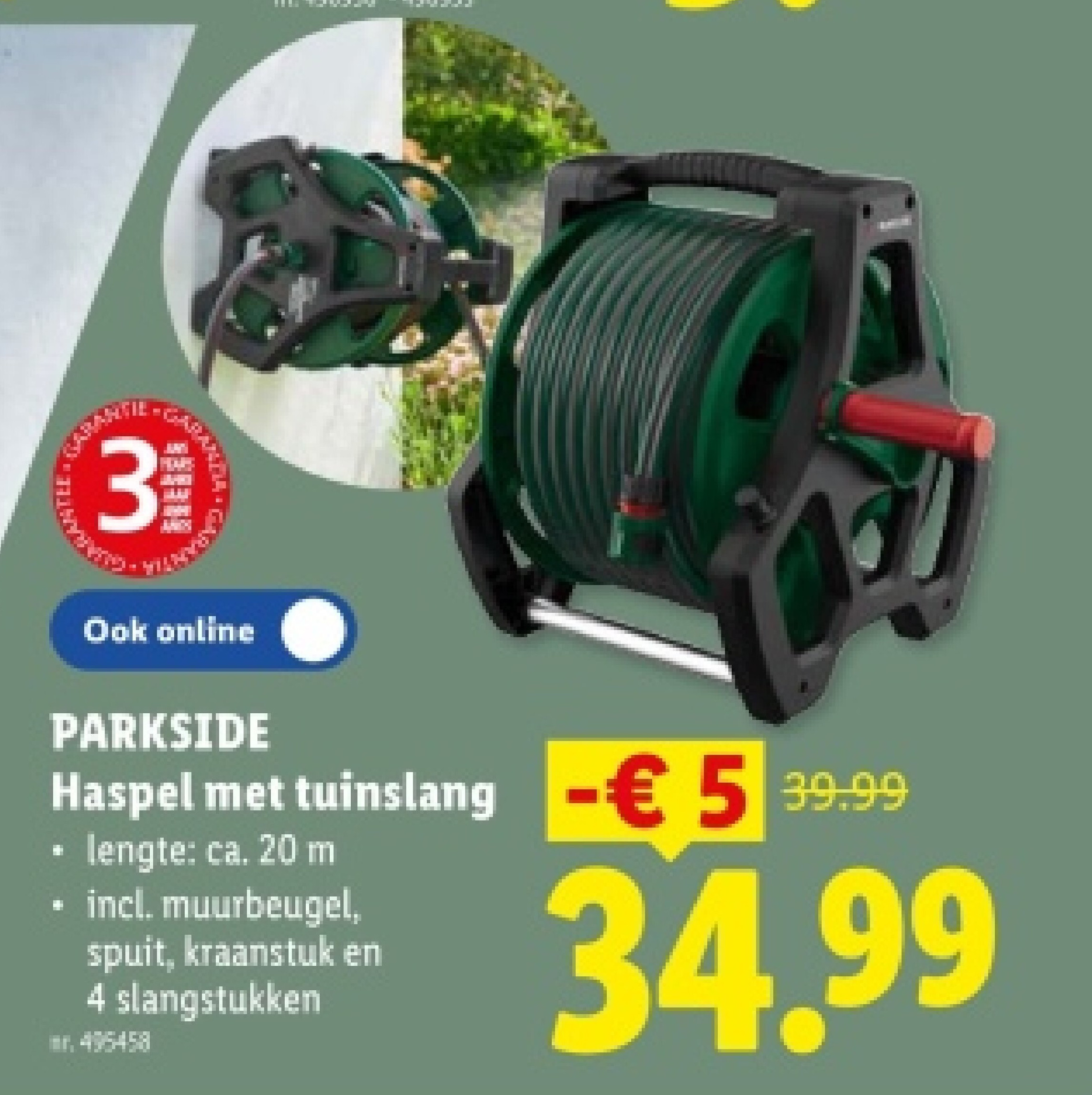 Haspel met tuinslang
