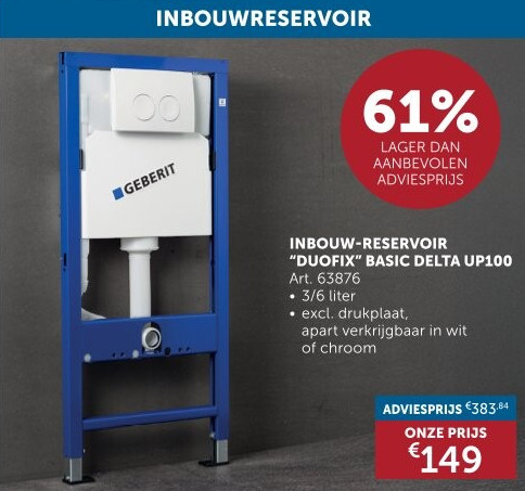 INBOUW-RESERVOIR “DUOFIX” BASIC DELTA UP100