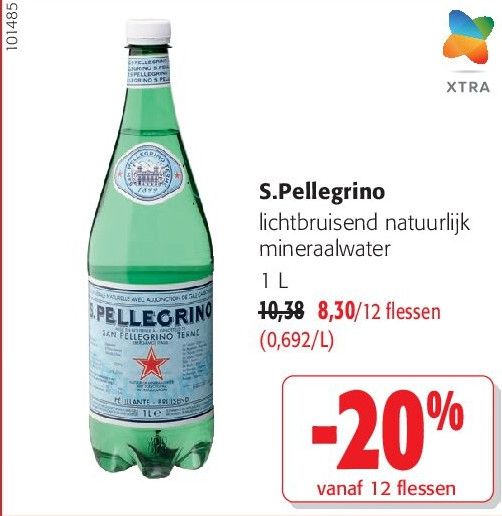 S.Pellegrino lichtbruisend natuurlijk mineraalwater 1 L