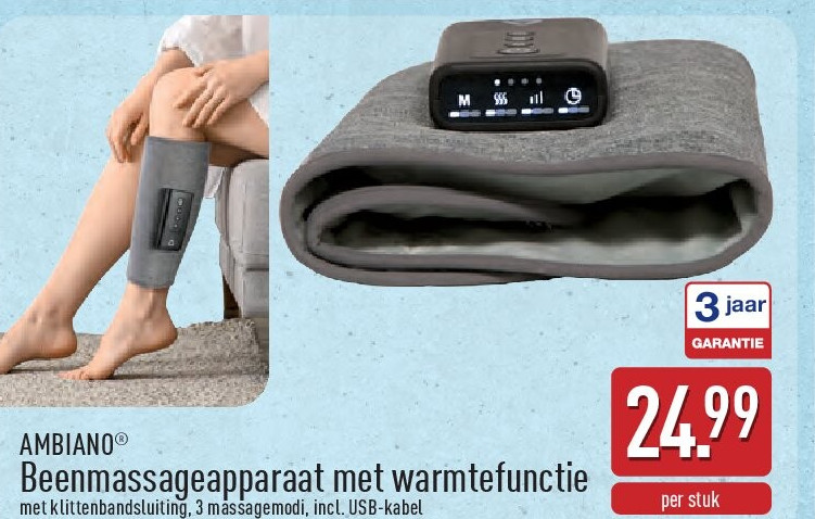 Beenmassageapparaat met warmtefunctie