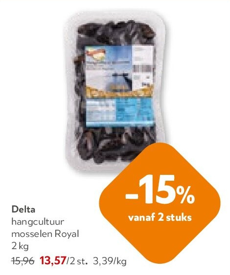 Delta hangcultuur mosselen Royal 2 kg