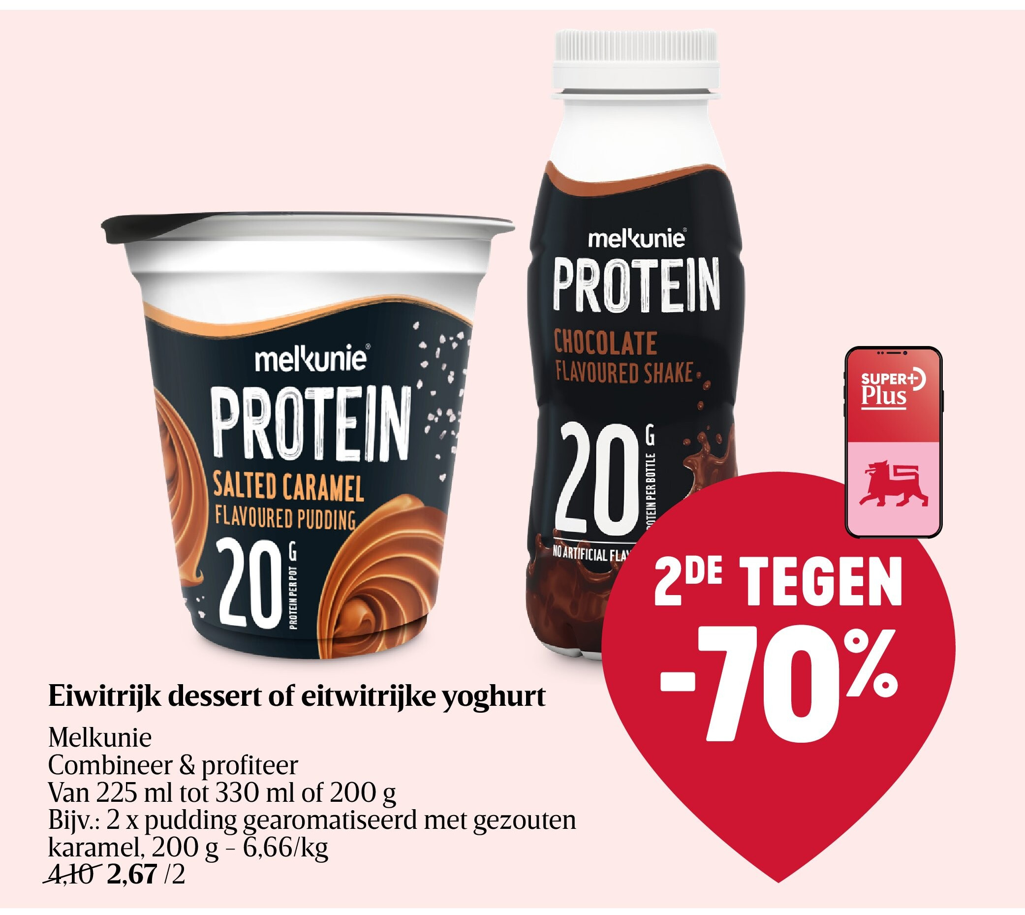 Eiwitrijk dessert of eitwitrijke yoghurt