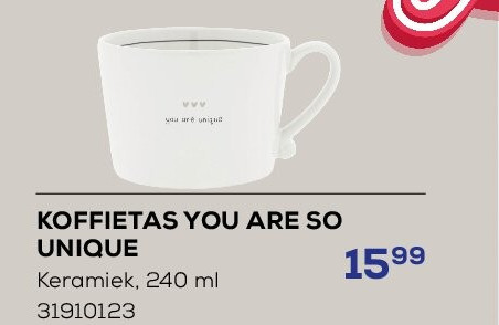 KOFFIETAS YOU ARE SO UNIQUE Keramiek, 240 ml