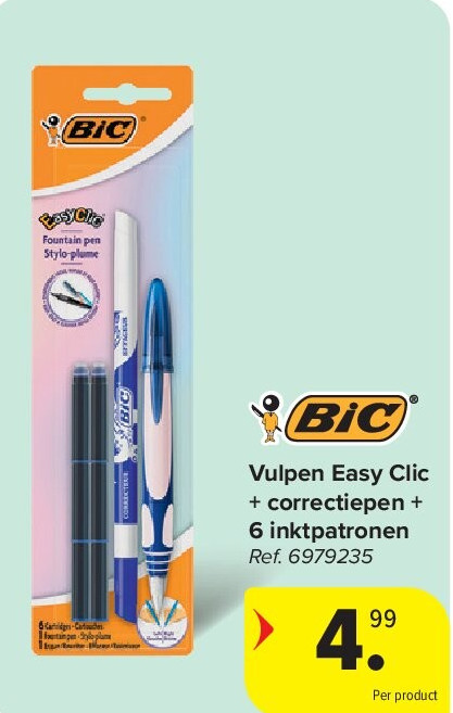 Vulpen Easy Clic + correctiepen + 6 inktpatronen