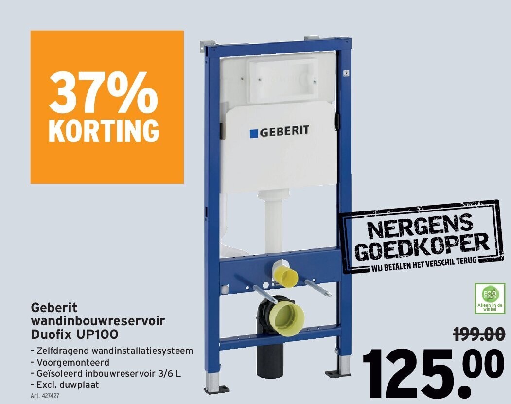 Geberit wandinbouwreservoir Duofi x UP100