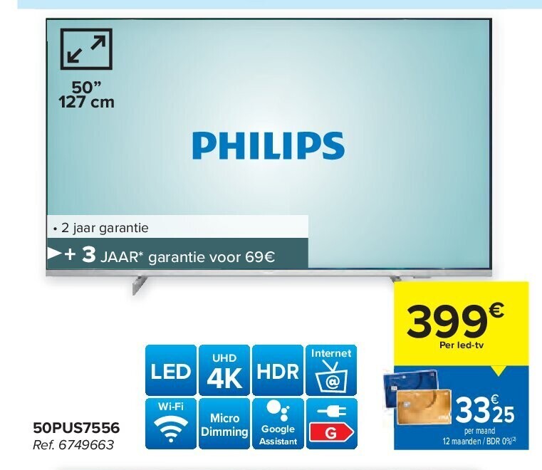 Phlips 50” UHD 4K Led Tv
