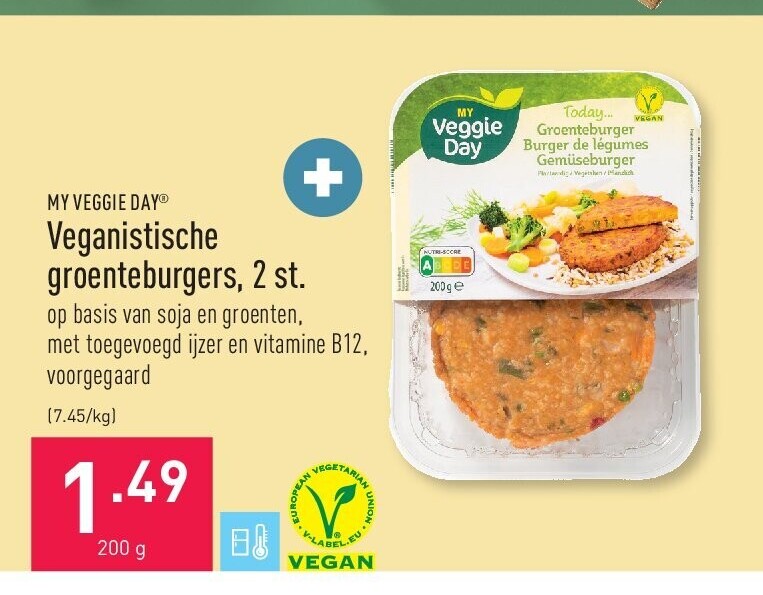 Veganistische groenteburgers, 2 st