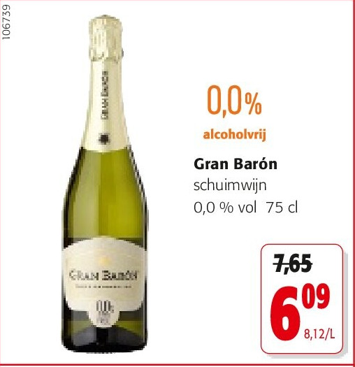 Gran Barón schuimwijn 0,0 % vol 75 cl