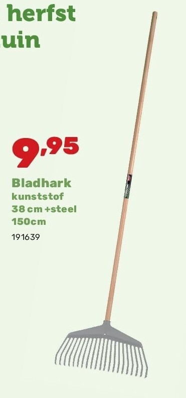 Bladhark kunststof 38 cm +steel 150cm