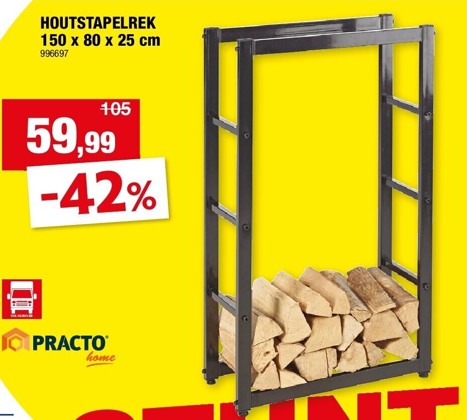 HOUTSTAPELREK 150 x 80 x 25 cm