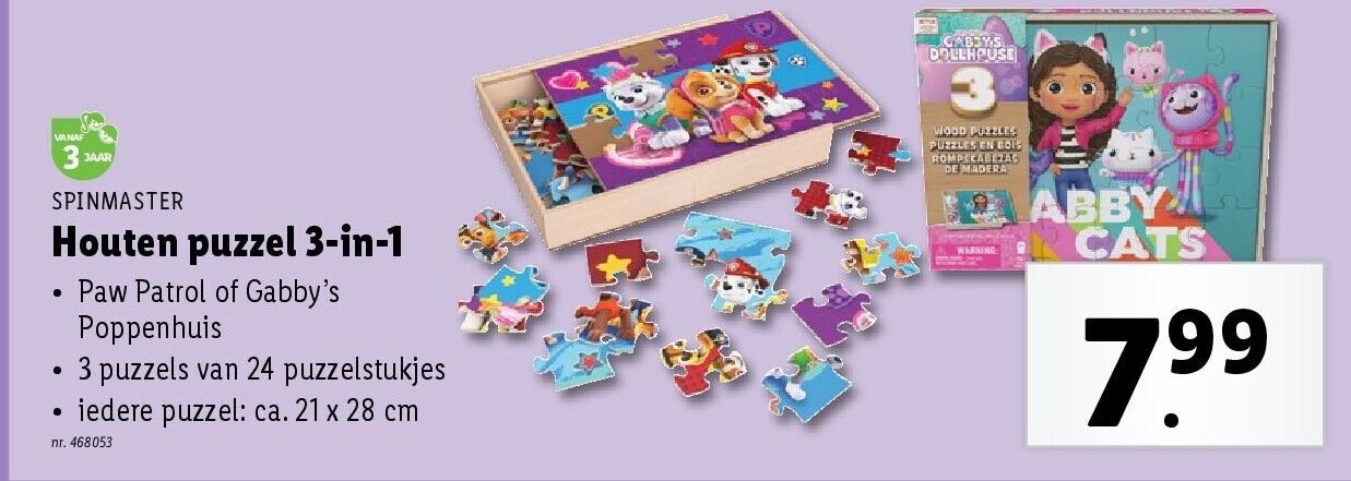 Houten puzzel 3-in-1