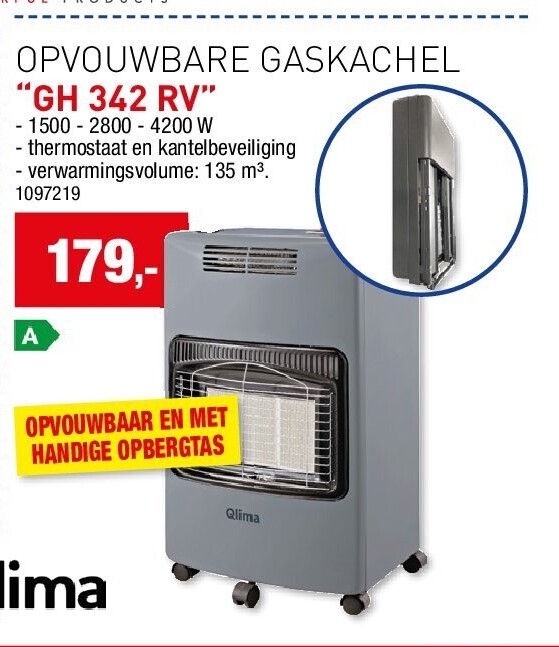 OPVOUWBARE GASKACHEL “GH 342 RV”