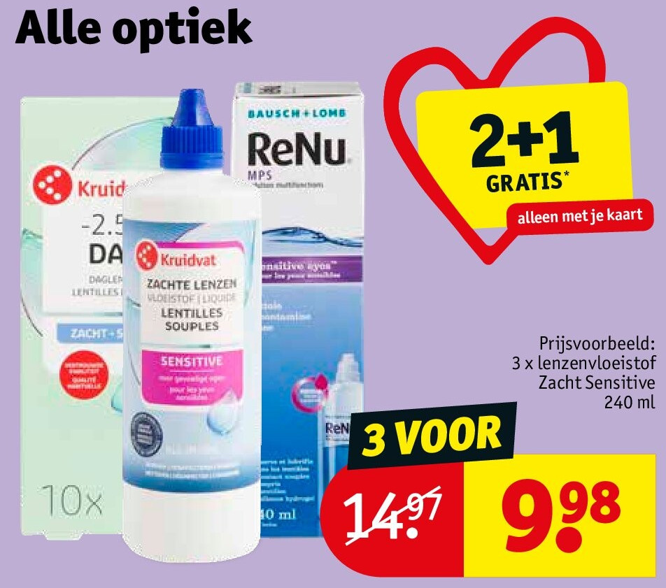 3 x lenzenvloeistof Zacht Sensitive 240 ml