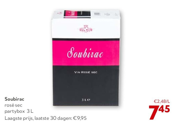 Soubirac rosé sec partybox 3 L