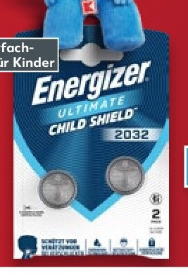 Energizer Knopfzellen CR2032 Ultimate Child Shield