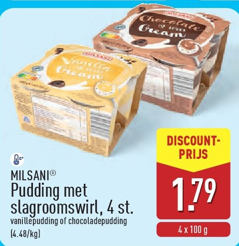 Pudding met slagroomswirl, 4st.