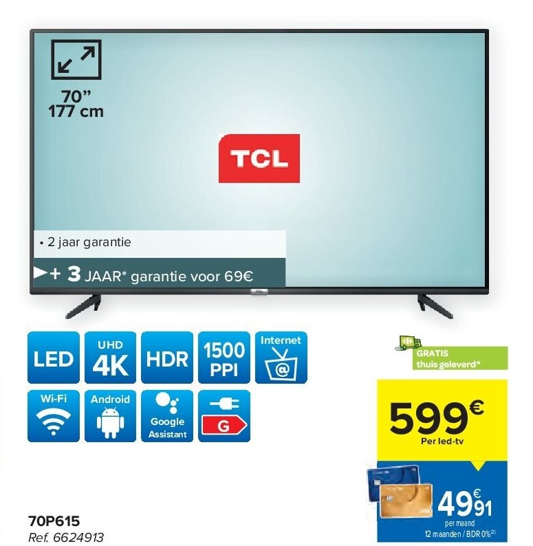 Tcl 70’’ UHD 4K LED Tv