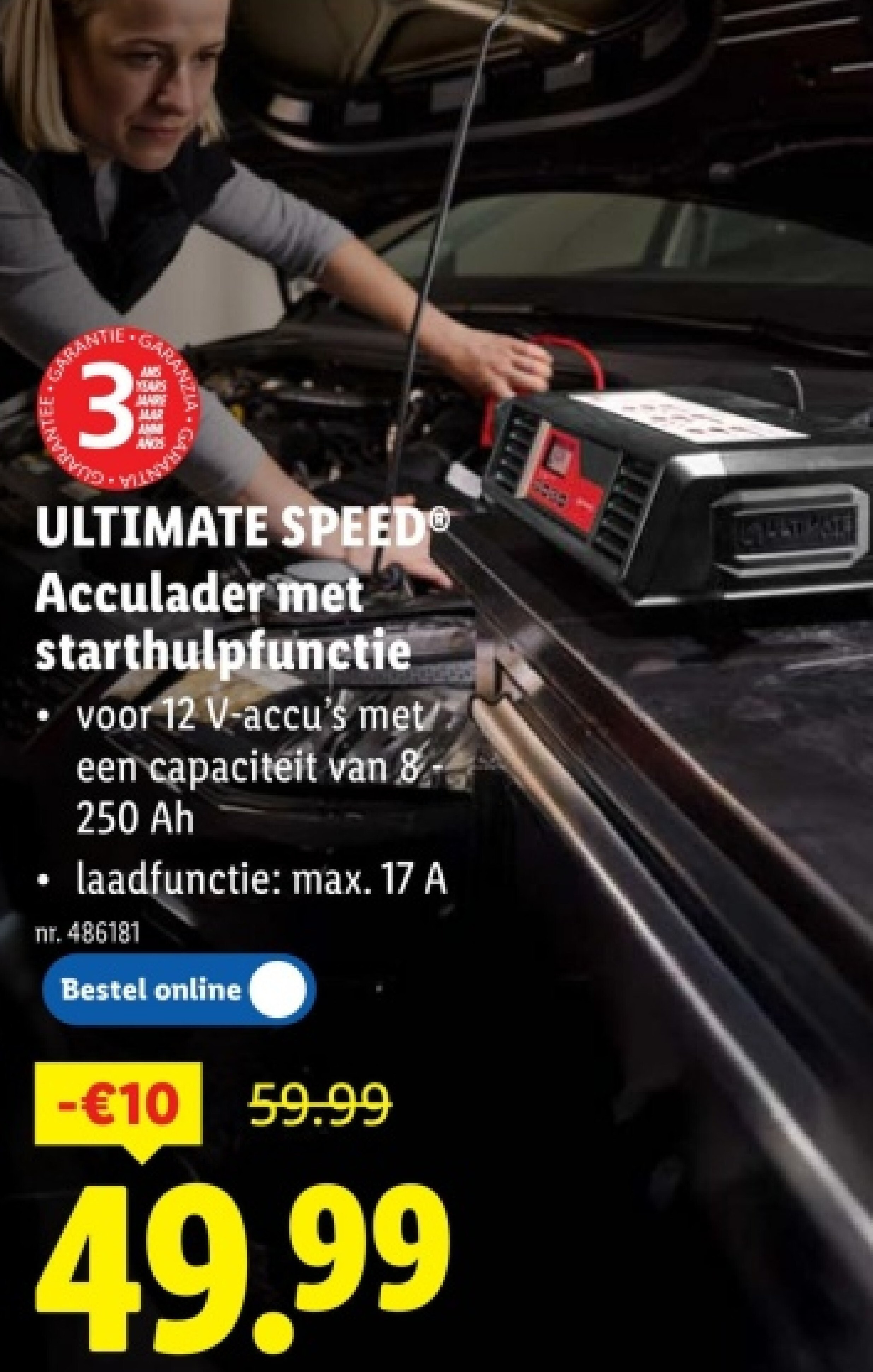 Acculader met starthulpfunctie