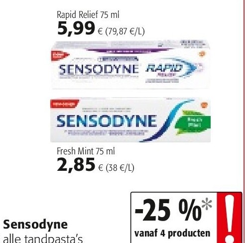 Sensodyne alle tandpasta’s Rapid Relief 75 ml