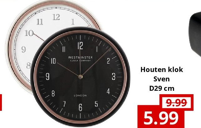 Houten klok Sven D29 cm