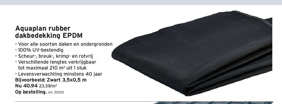 Aquaplan rubber dakbedekking EPDM