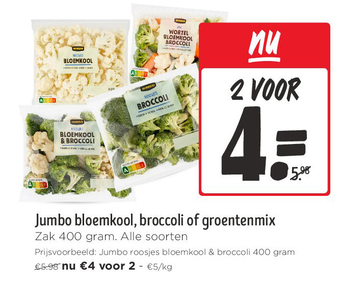 Jumbo bloemkool, broccoli of groentenmix