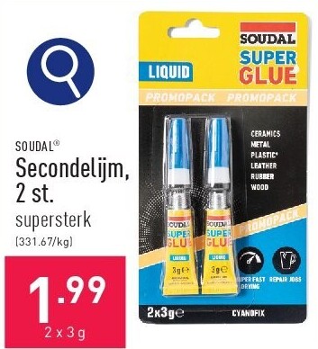 Secondelijm, 2 st.