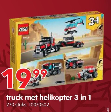 truck met helikopter 3 in 1 270 stuks