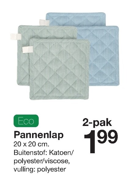 Pannenlap 20 x 20 cm.