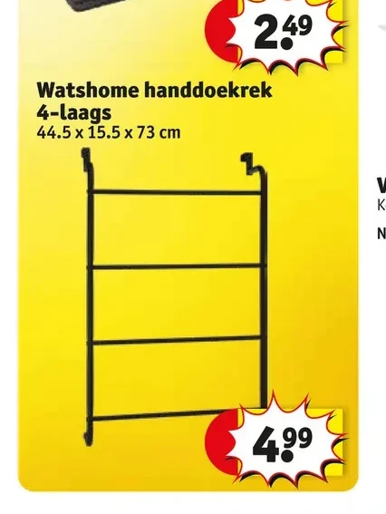 Watshome handdoekrek 4-laags