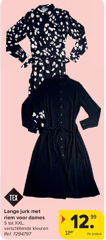 Lange jurk met riem voor dames