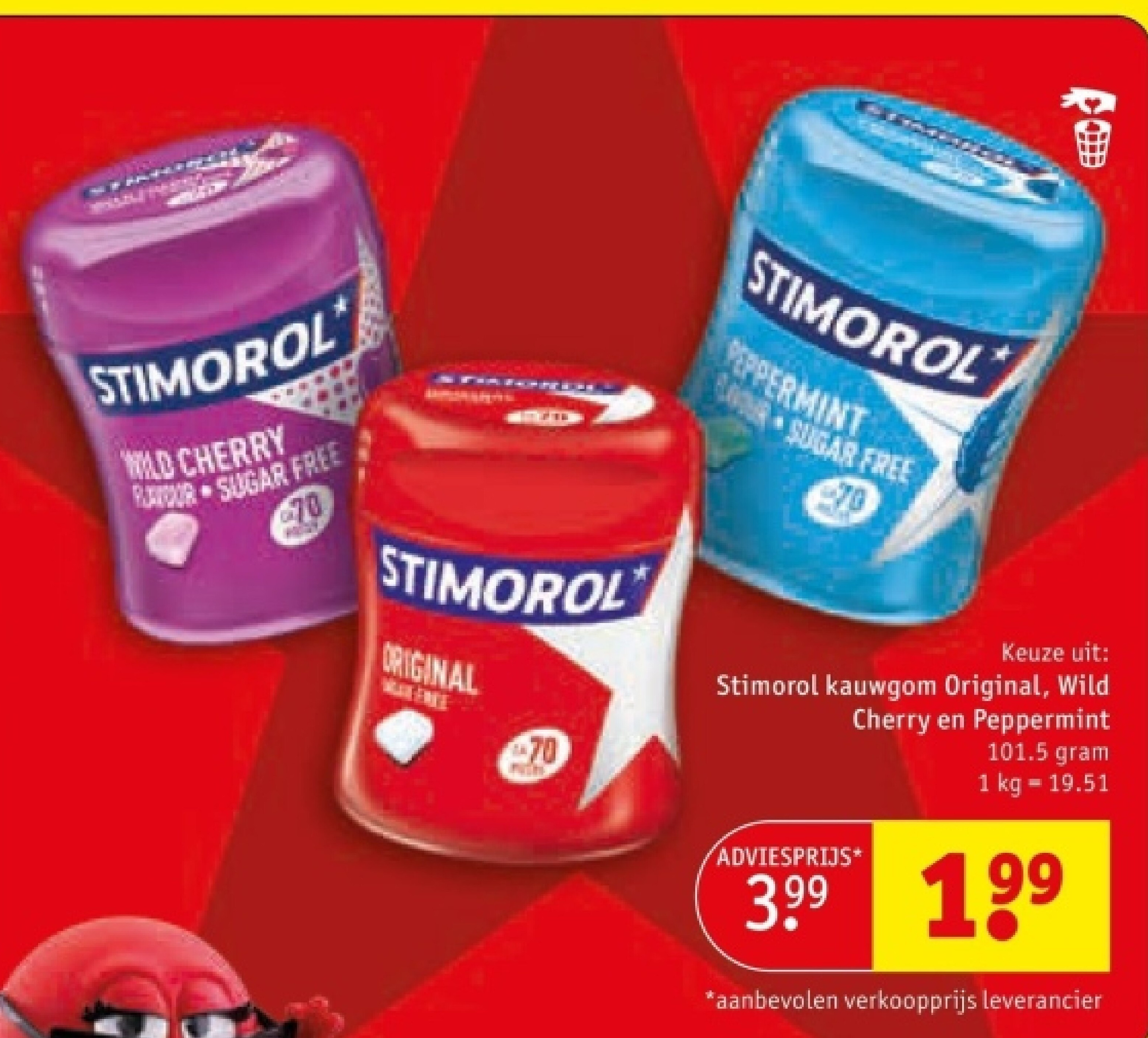 Stimorol kauwgom Original, Wild Cherry en Peppermint