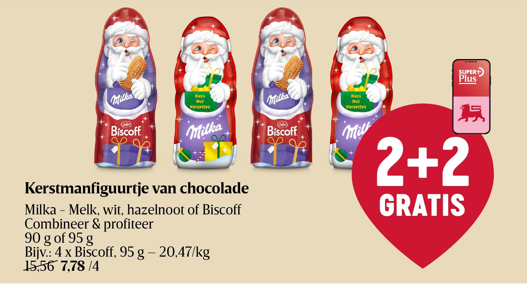 Kerstmanfiguurtje van chocolade