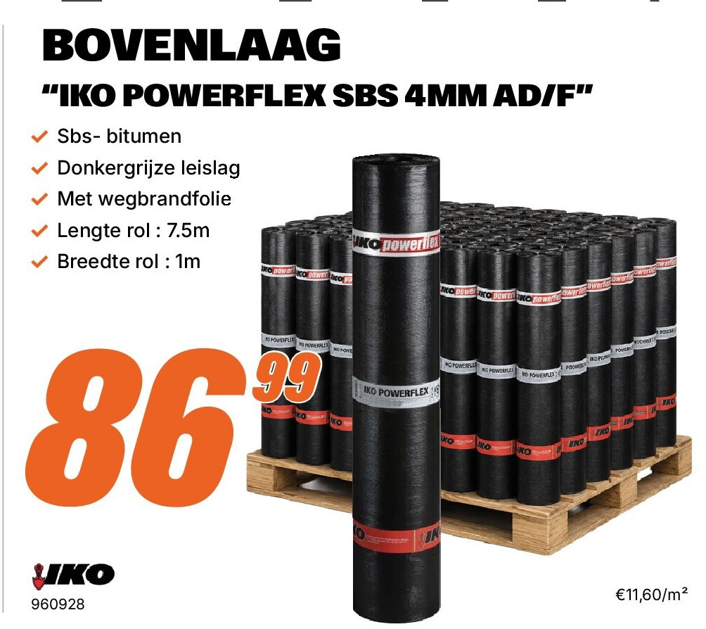 BOVENLAAG “IKO POWERFLEX SBS 4MM AD/F”