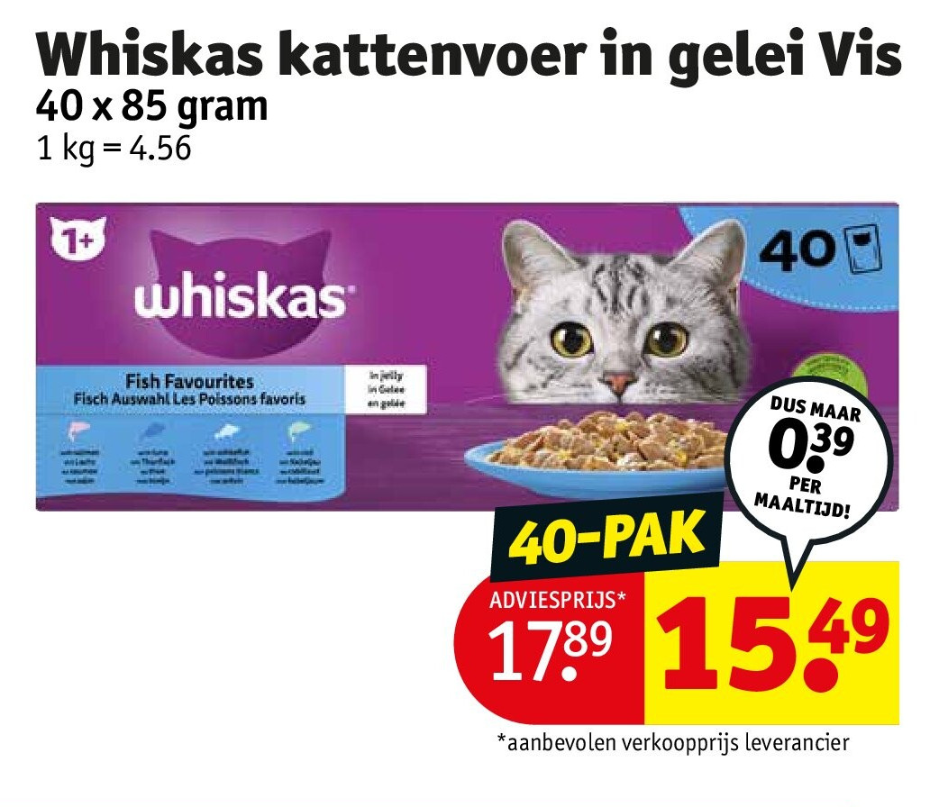 Whiskas kattenvoer in gelei Vis