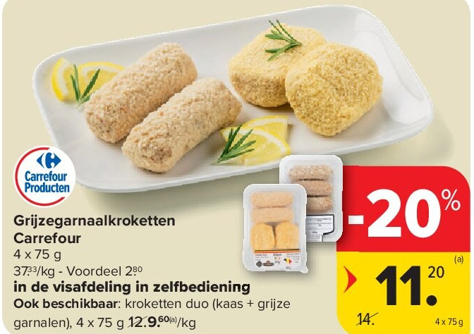 Grijzegarnaalkroketten Carrefour