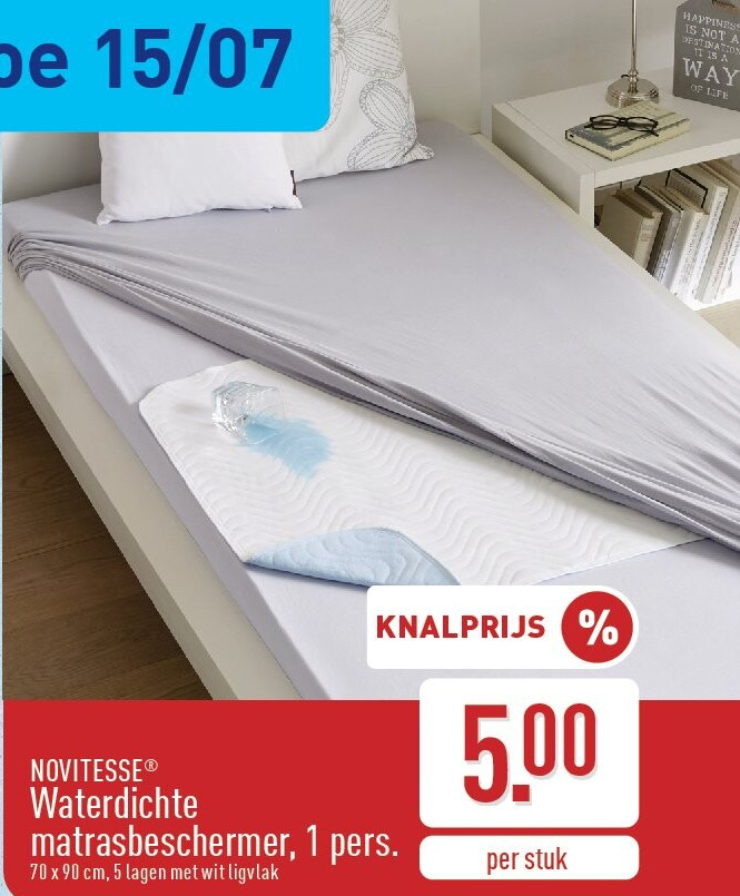 Waterdichte matrasbeschermer, 1pers.