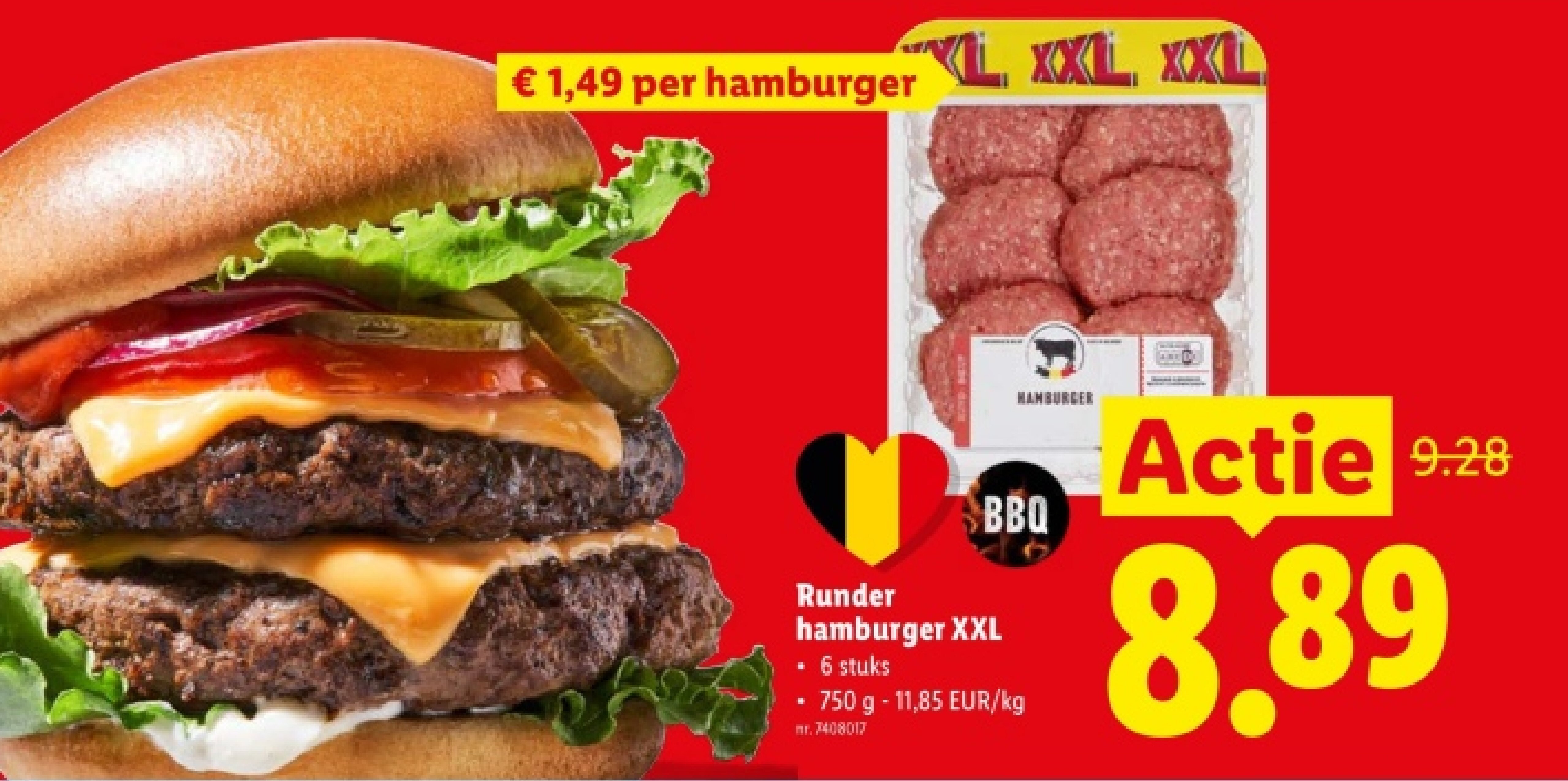 Runder hamburger XXL