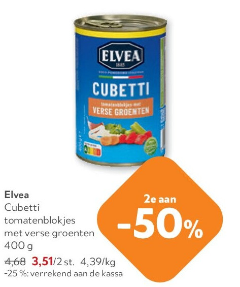 Elvea Cubetti tomatenblokjes met verse groenten 400 g