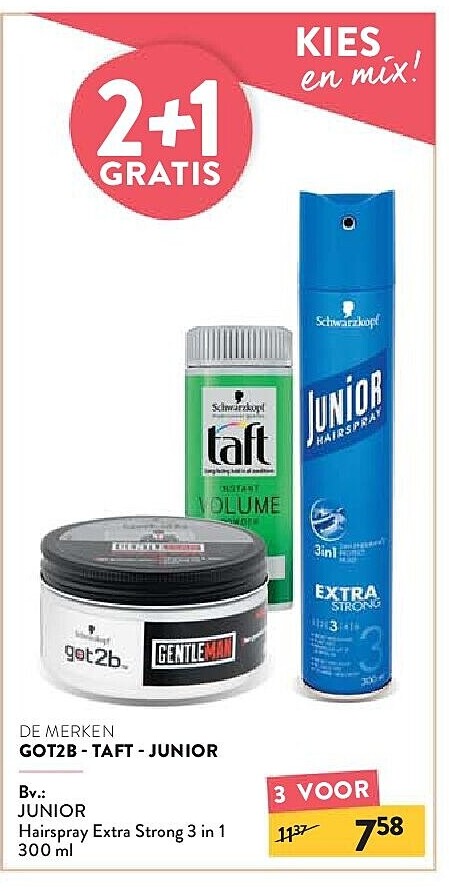 JUNIOR Hairspray Extra Strong 3 in 1 300 ml