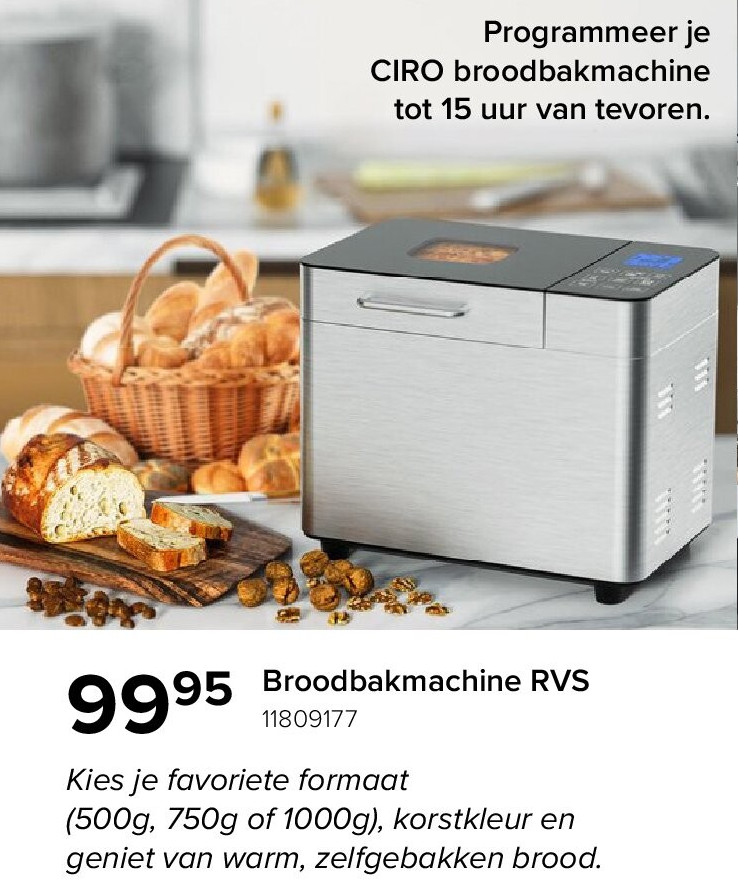 Broodbakmachine RVS