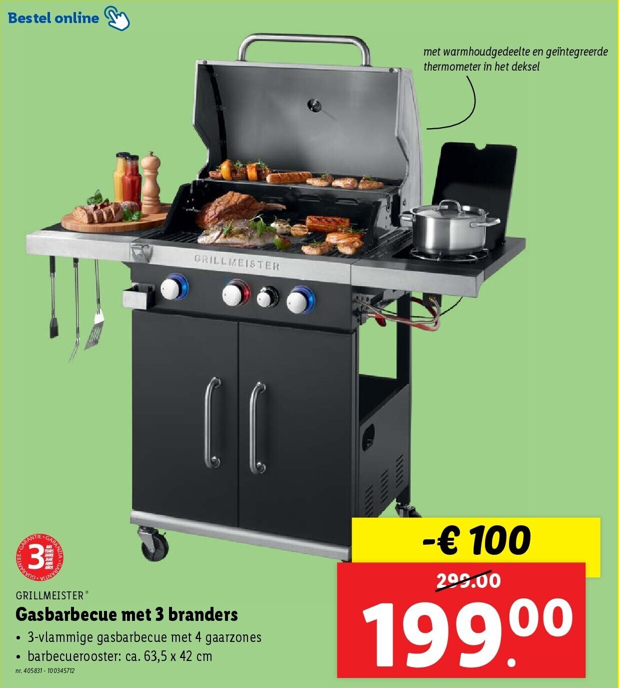 Gasbarbecue met 3 branders